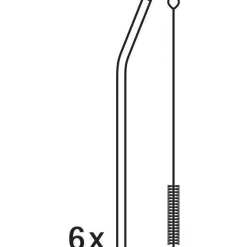 BaricTrinkhalm-Set aus Cromargan®, 24 cm, 6-teilig plus Reinigungsbürste