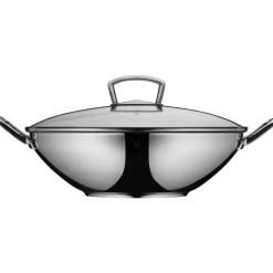 Wok mit Glasdeckel, 36 cm