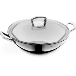 Wok mit Glasdeckel, 36 cm